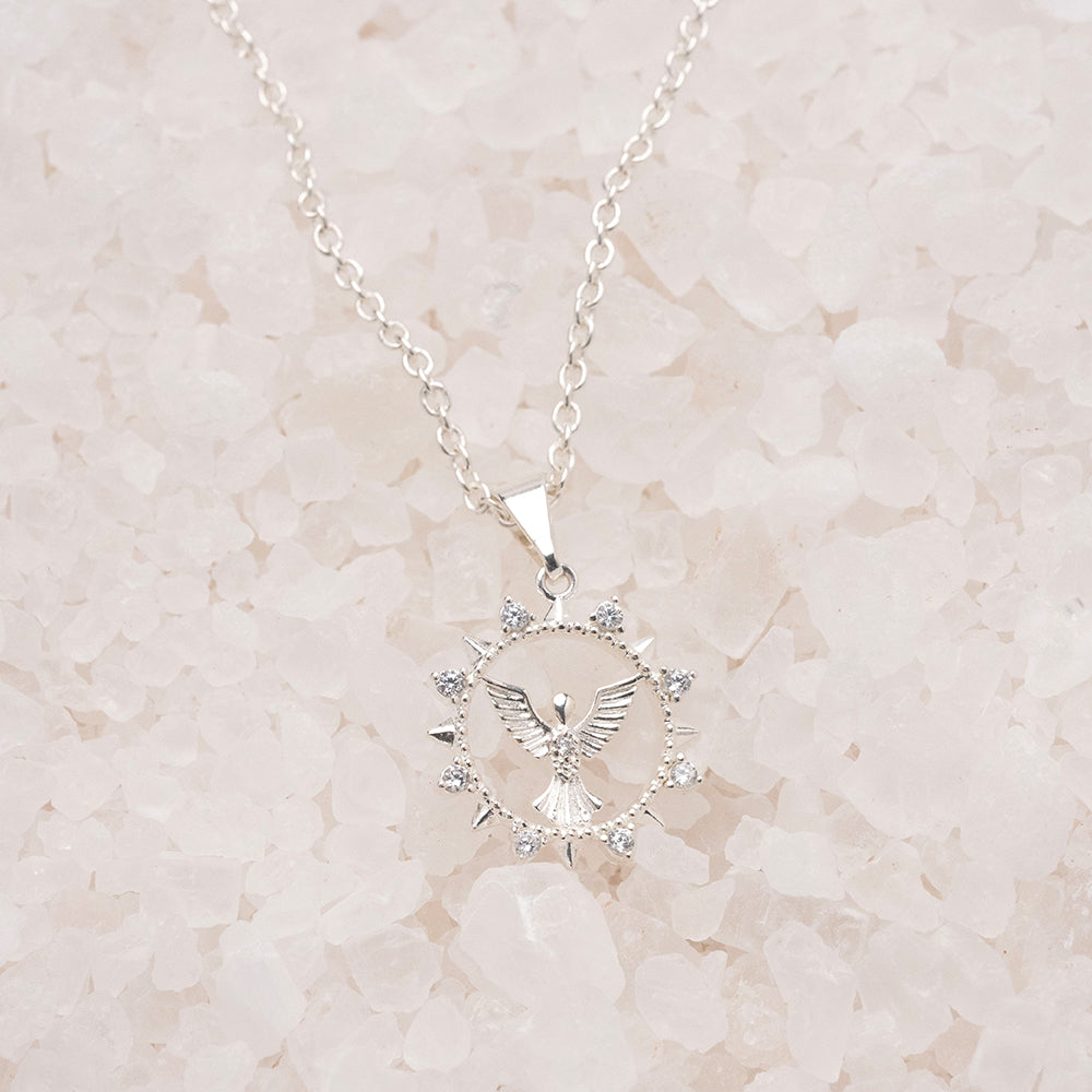 Cadena tejido mini rolo + Dije ángel de la guarda