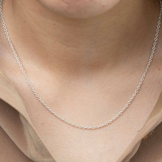 Cadena tejido mini rolo en Plata