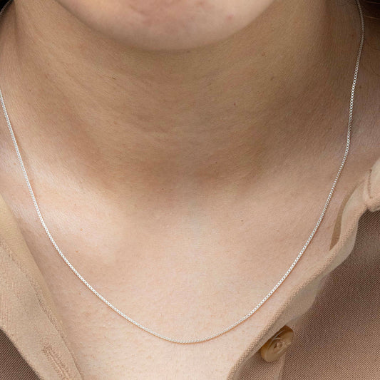 Cadena tejido mini veneciano en Plata