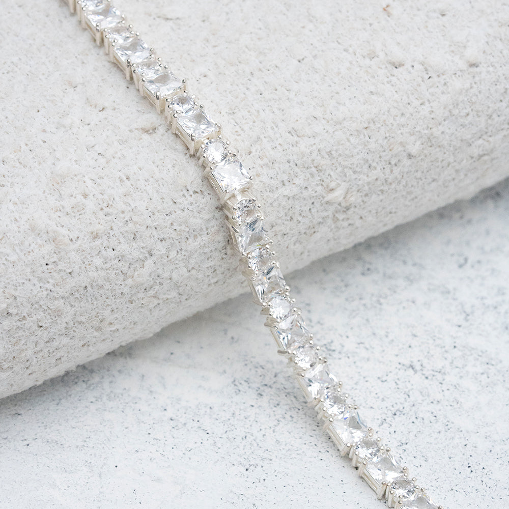 Pulsera de circones mixtos en Plata