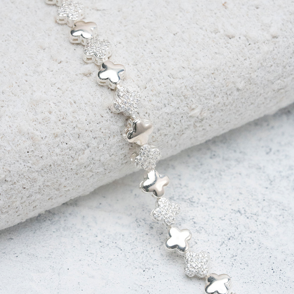 Pulsera de flores cliff en Plata