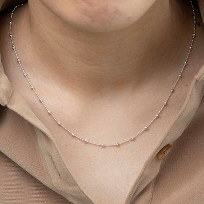 Cadena tejido de bola con balines redondos de Tribu925