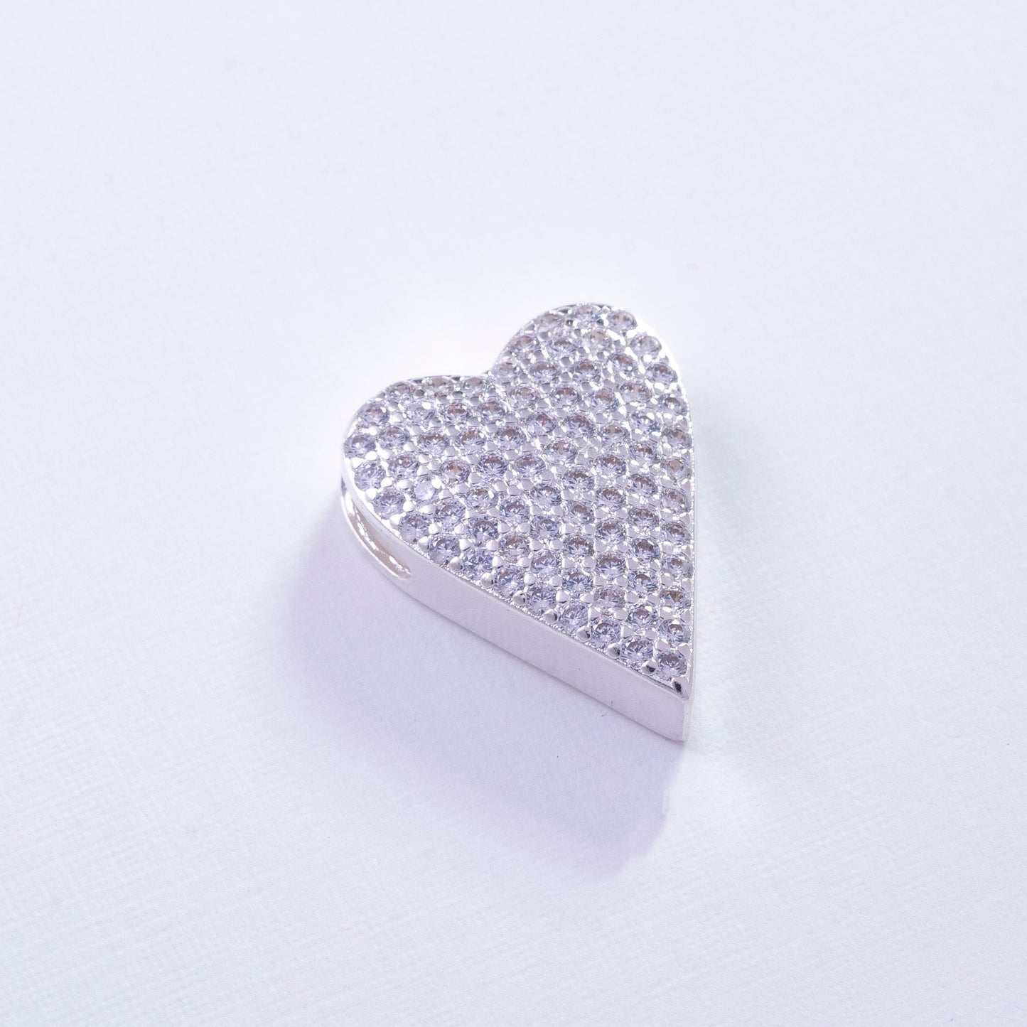 Dije de corazón con pavé en Plata