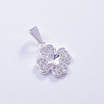 Dije trébol de cuatro hojas en Plata