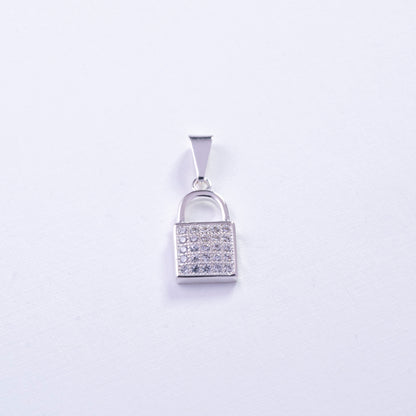 Dije candado con circones en Plata
