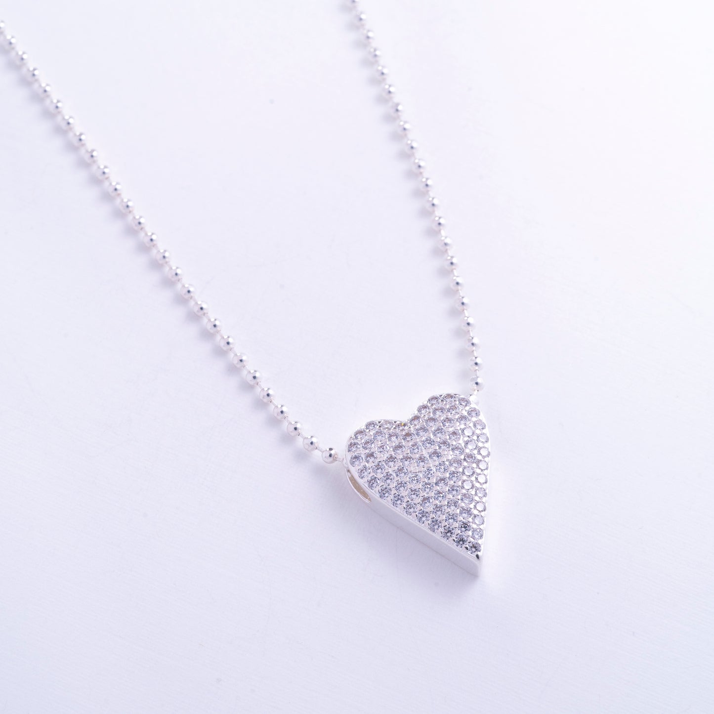 Dije de corazón con pavé en Plata