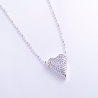Dije de corazón con pavé en Plata