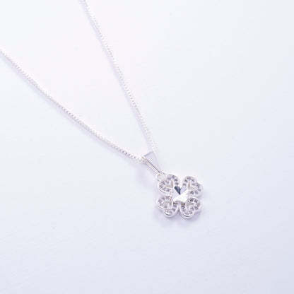 Dije trébol de cuatro hojas en Plata