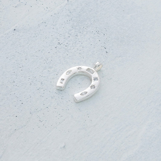 Dije de herradura con circones en Plata