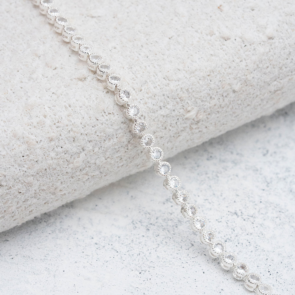 Pulsera mini círculos de pavé en Plata