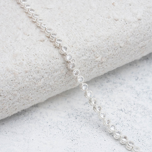 Pulsera mini círculos de pavé en Plata