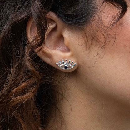 Aros de ojos coloridos en Plata