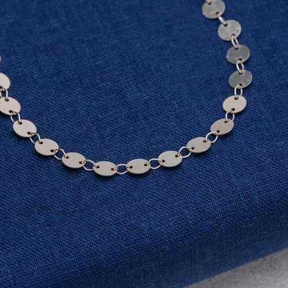 Cadena tejido círculos planos en Plata