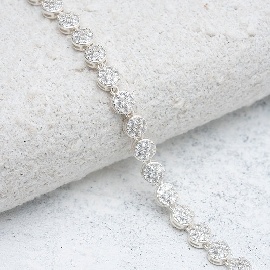 Pulsera círculos de pavé en Plata