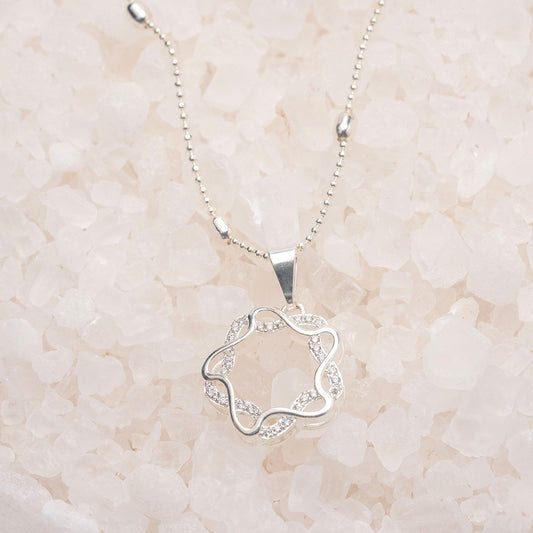 Cadena bola con balines + Dije de infinitos