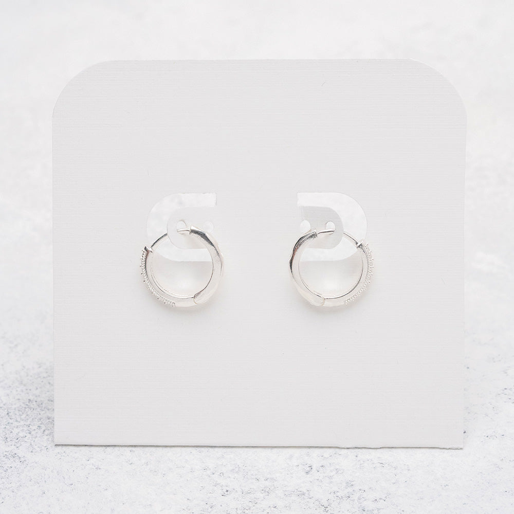 Argollas circulares con circones en Plata