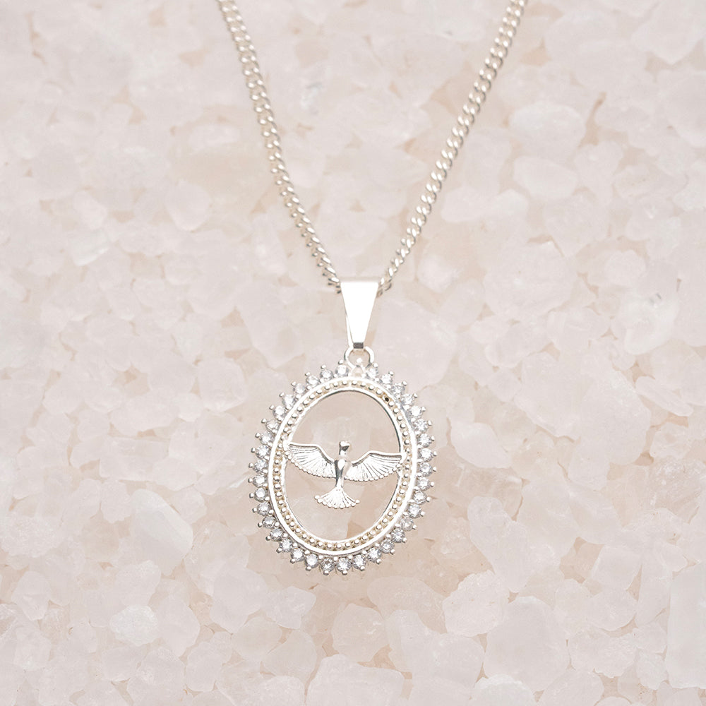 Cadena tejido mini grumet + Dije de fénix