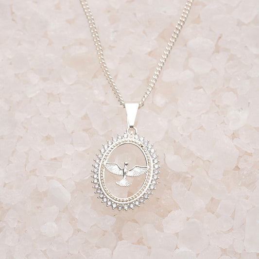 Cadena tejido mini grumet + Dije de fénix