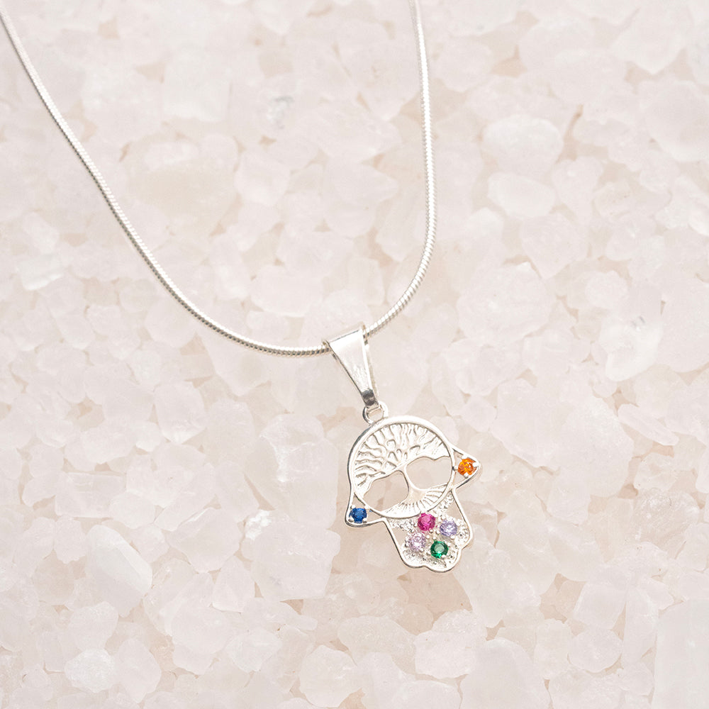 Cadena cola de ratón + Dije mano de Fátima