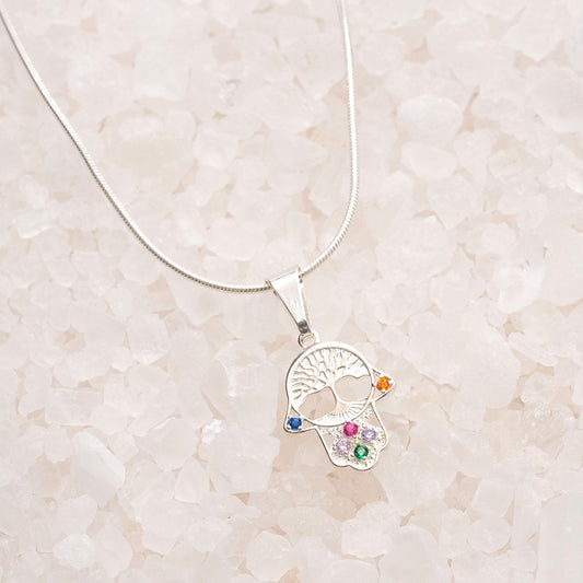 Cadena cola de ratón + Dije mano de Fátima