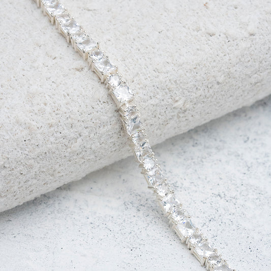 Pulsera de circones mixtos en Plata