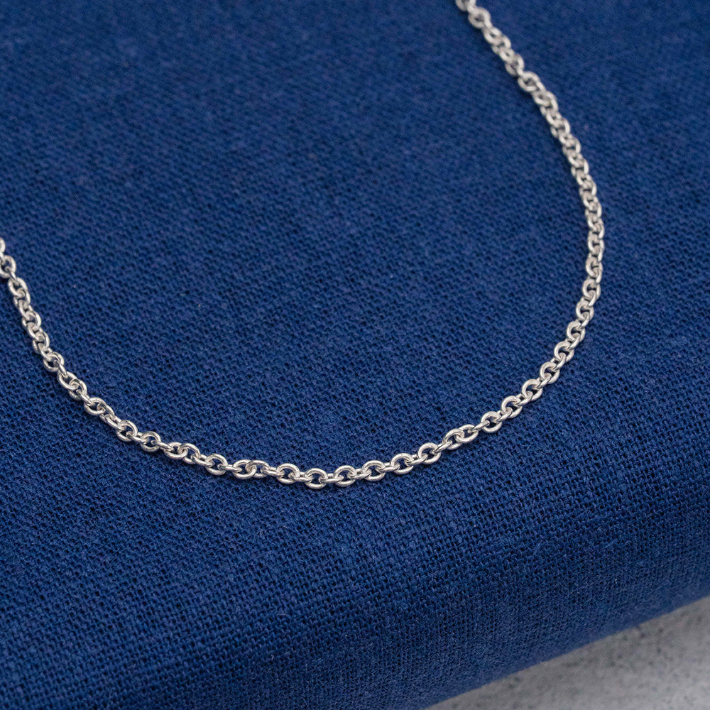 Cadena tejido mini rolo en Plata