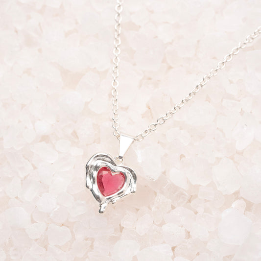 Cadena tejido mini rolo + Dije de corazón derretido