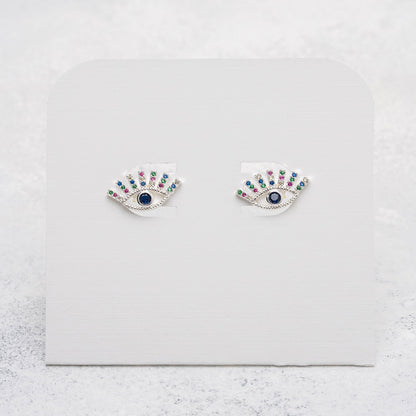 Aros de ojos coloridos en Plata