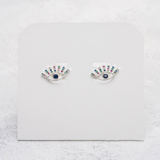 Aros de ojos coloridos en Plata